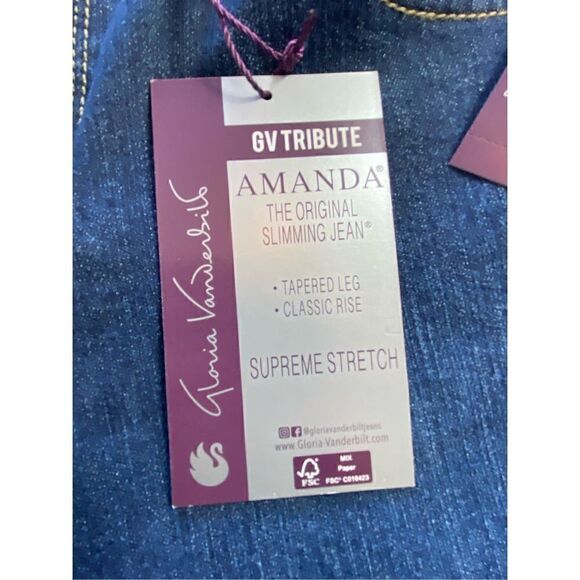 Gloria Vanderbilt 4P Average Amanda Classic Jeans - Picture 3 of 9